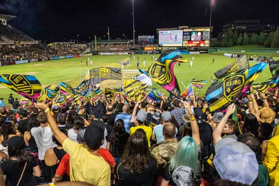 New Mexico United fans at Isotopes Park