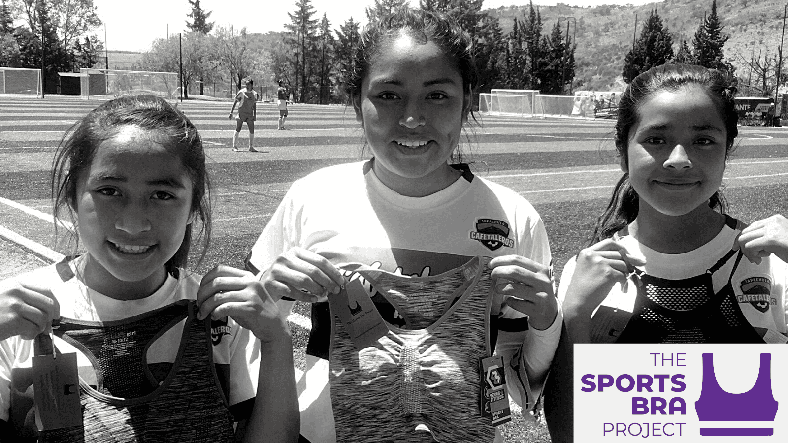 Players with Gonzo Soccer in Mexico receive a shipment of bras in April 2018. Photo by The Sports Bra Project