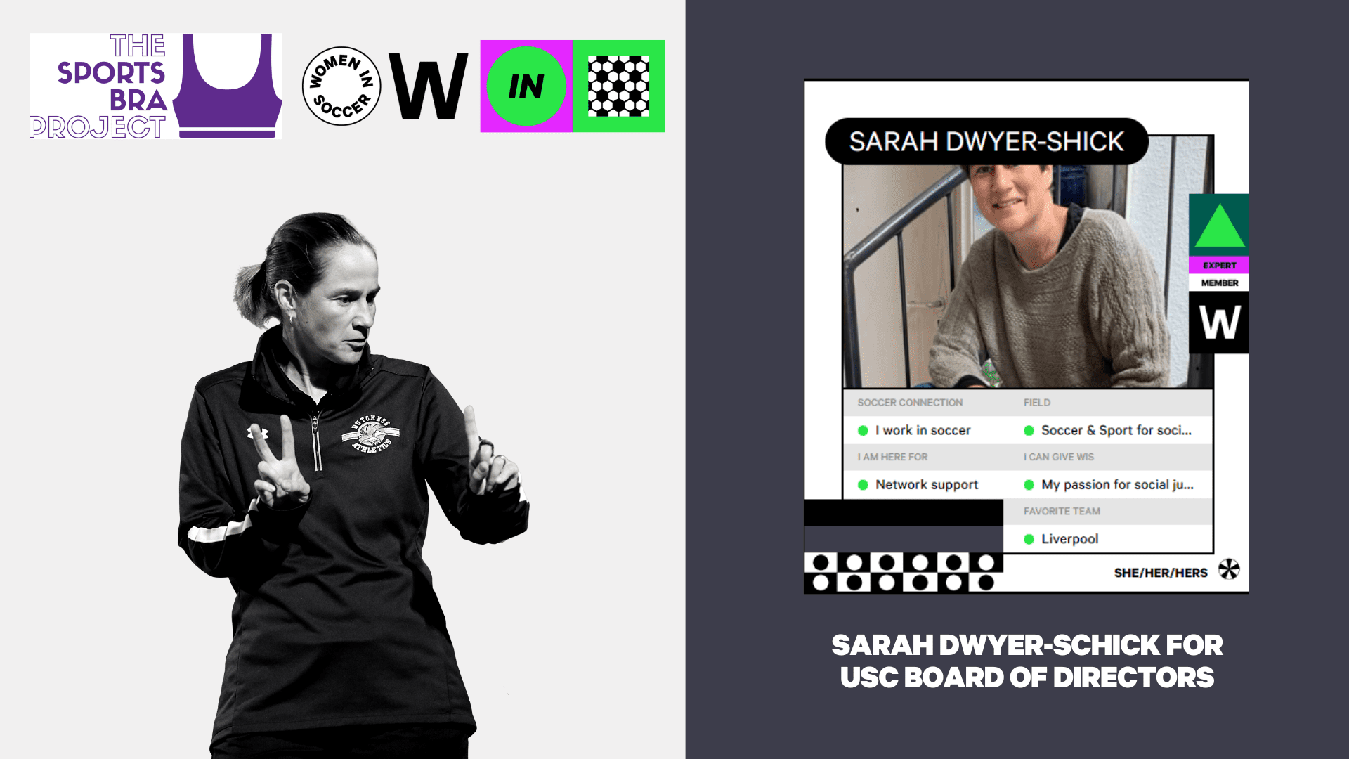 <strong>SARAH DWYER-SHICK FOR UNITED SOCCER COACHES BOARD OF DIRECTORS</strong>